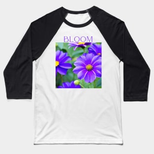 "Blossoming Beauty - Vibrant Purple Flower Tee, Spring Blooms Inspired T-shirt, Serene 'Bloom' Design, Aesthetic Floral Shirt" Baseball T-Shirt